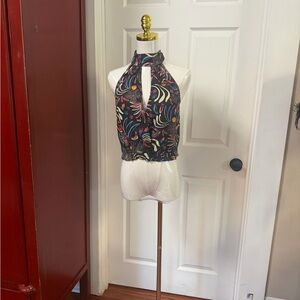 Free People Vibrant Patterned Halter Crop Top